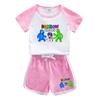 Traje de verano para niños y niñas de Rainbow Friends 2023 nuevo algodón puro suelto camiseta de manga corta para niños pantalones cortos conjunto de dos piezas