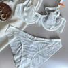 2023 Novo Estilo Francês Calcinha de Renda Ultrafina Feminina Sexy Cílios Vazados Aro de Aço Push-up Conjunto de Sutiã