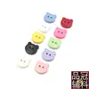 Botões de Cabeça de Urso de Dois Olhos Coloridos Plástico Desenho Animado Fofo Roupas Infantis Cardigan Suéter Botões DIY Estoque Pronto