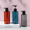 Botella de Plástico para Mascotas de Hombro Plano de 400 ml Botella con Dispensador de Loción Botella para Champú Botella con Dispensador para Gel de Ducha