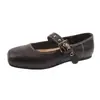 Zapatos Mary Jane Retro de Punta Cuadrada con una Sola Correa para Mujer 2026 Otoño Nuevos Versátiles Cómodos para Viajar Planos de Boca Baja