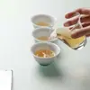 Iroha Kiri Matsuri, una taza de té creativa de color azul verdoso degradado hecha de porcelana blanca, una taza de pared delgada de alta gama para disfrutar del aroma del té, una taza para invitados
