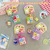 Llavero Colgante Auténtico de Botón de Cuatro Cuadrículas de Crayon Shin-Chan, Divertido Juguete de Madera de Pez para Aliviar el Estrés, que Brilla y Hace Sonido, Regalo