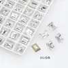 Pedrería de Cristal de Hielo Dongzhou, Rectangular, de Ángulo Recto, con Base Puntiaguda, Pedrería de Vidrio, Decoraciones de Uñas Estilo Chino Imitación, Accesorios para Uñas