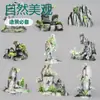 Acuario paisajismo decoración de rocalla artificial con plantas acuáticas, piedra de dragón verde simulada gris, adornos de cueva escondite, juego completo