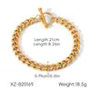 Pulsera Transfronteriza Europea y Americana Estilo Ins Oro de 18 Quilates Acero Inoxidable Lujo Accesible Pulsera de Acero de Titanio de Gama Alta Cadena Cubana Hecha a Mano para Mujer