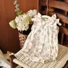 Ropa de Manga Corta para Primavera y Verano En Stock Mismo Estilo Ins2026 Colección de Mamelucos Triangulares Florales de Algodón Estilo Pastoral para Bebés Niñas