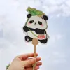 Panda de Frutas Papel de Abanico Caligráfico Creativo Atracción Turística Estilo Antiguo Fotografía Tendencia Nacional Abanico Souvenir Cultural y Creativo