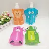Fabricantes suministran bolsa de papel ecológica 480ml portátil para exteriores animal de dibujos animados montañismo plegable bolsa de agua