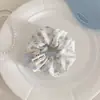 Máscara Facial de Renda com Babados Estilo Coreano Macia e Confortável de Seda Gelada Pequeno Scrunchie Acessório de Cabelo Simples e Moderno para Rabo de Cavalo Modelo Novo