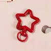 Anel de metal com fecho de mola, pingente para chaveiro, acessório para bolsa, materiais, estrela colorida, feito à mão, DIY, com contas de metal
