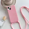 Cordão simples de cor doce para iPhone 14 Pro Max Apple 13/12 Capinha de celular feminina 15 macia Rede Vermelha
