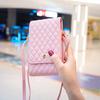 Aplicable a iPhone Samsung teléfono móvil tarjetero universal diamante estilo Chanel bolso cruzado bolsa de almacenamiento