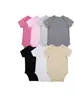 Enterizo de Color Sólido para Bebé Transfronterizo Ropa para Recién Nacidos Mono de Algodón Puro de Verano Mameluco de Manga Corta Clase A
