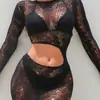 Yuedie Lencería Erótica Transfronteriza Estampado de Serpiente Europeo y Americano Chica Caliente Falda Corta Ajustada Conjunto de Malla Sexy Calado para Mujer Yd2561