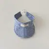 Chapéu de Bebê Qiunan Verão Novo Padrão Xadrez Proteção Solar para Meninas Viseira para Bebê Chapéu de Sol Infantil Boné de Beisebol
