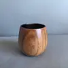 Taza de madera de azufaifo carbonizada estilo japonés, taza pequeña para vino, taza de madera maciza, taza casual, taza de restaurante, se puede grabar logo