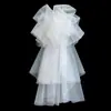 Novo véu de 2023, véu bolha nuvem fofo, fotografia de noiva coreana, modelagem, fotografia de rua, vestido de noiva com maquiagem branca