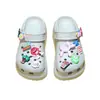 Crocs de fundo plano com acessórios do Capitão América, antiderrapantes, ecológicos, resistentes a odores, integrados, Crocs femininos, feminino