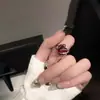 Nuevo Anillo Deslumbrante de Zirconia, Anillo de Cobre Irregular Estilo Coreano Nicho Estilo Ins, Anillo Ajustable para Mujer
