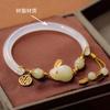 Nueva pulsera de conejo estilo chino con tinta teñida, diseño de nicho para mujer, personalizada y sencilla.