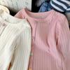 Camiseta Básica de Encaje Patchwork Dulce para Niña, Temporada Primavera y Otoño 2025, Top Versátil de Moda, Estilo Coreano, Tendencia de Ropa Interior