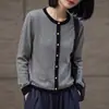 Cardigan de Punto Fino de Lana para Mujer Otoño/Invierno 2026 Cuello Redondo Manga Larga Bloque de Color Lentejuelas Holgado Versátil