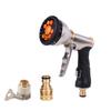 Estojo de Pistola de Água para Lavagem de Carros de 9 Funções com Escavação Profunda, Tubo de Água Mágico Telescópico de 3 Vezes, Rega de Jardim, Conjunto de Pistola de Água de Liga