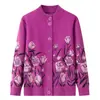 Chaqueta de punto de otoño para mujeres de mediana edad y mayores, Ropa de madre, Suegra, Con terciopelo adicional, Suéter engrosado, Top estilo primavera y otoño para madre