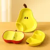 Plato personalizado estilo ins con forma de fruta, plato cerámico dividido creativo y lindo, plato para snacks, plato para dumplings y frutas de uso doméstico