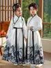 Pintura de Montaña Tinta Hanfu para Niños Niños y Niñas Guoxue Clásicos de Tres Caracteres Traje Antiguo Alumnos Ceremonia de Apertura Libro Ropa de Desempeño Infantil