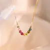 Collar de Turmalina de Piedra Natural Lujo Ligero Nicho Color Libre Cadena para Clavícula Simple para Mujer Joyería de Collar Dopamina de Gama Alta