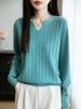 Suéter Suave de Cuello Semiabierto para Mujer, Adelgazante Versátil Moda Estilo Ins Otoño e Invierno Holgado Perezoso Tejido de Punto Prenda Exterior Superior