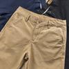 Pantalones casuales de trabajo microelásticos de otoño, ajustados, pequeños, rectos, sueltos, gruesos, lavados, resistentes al desgaste, para jóvenes, pantalones de hombre sólidos
