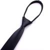 Corbata Negra Delgada con Cremallera Fácil para Hombres y Mujeres Estilo Coreano Corbata Estrecha Moda Tendencia Casual Corbata Pequeña de 5 cm Fácil de Tirar