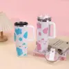 Amazon Nuevo Producto Vaca Diamante Taza para Coche 40oz Aislada para Vehículo con Popote Enfriador de Hielo Taza para Cerveza Estampado de Logo