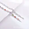 2025 Nuevo Casual y Versátil para Niñas Flor Accesible Lujo Exquisito Ins Joyería al por Mayor Pulsera de Cristal de Zirconia Colorida