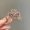 Presilha de Cabelo Exquisita Meio Presa com Laço de Strass, Acessório de Cabelo para Cabelos Curtos, Presilha Superior de Tamanho Médio para Mulheres, Grampo Compacto