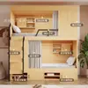 Novo Modelo de Cama Cápsula Espacial de Dois Andares com Cama e Guarda-Roupa de Madeira Maciça Tudo Incluído, Design Simples para Dormitório de Funcionários, Beliches Altos e Baixos