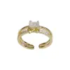 Anillo Abierto Minimalista de Moda de Nicho con Lazo de Gatito de Nácar de Doble Capa, Anillo Único de Dedo Índice con Diseño de Lujo Ligero