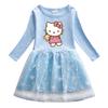 Vestido de otoño para niñas, ropa de otoño 2022, primavera y otoño, nuevo estilo occidental para niños, falda de gato KT, falda de primavera de manga larga para niñas
