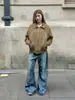 Chaqueta de Mezclilla Acolchada Estilo Retro Vintage Americano Oreeta para Hombres y Mujeres, Marca de Tendencia Chaqueta de Trabajo High Street, Hecho a Medida