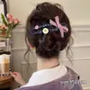 Pinza de cocodrilo de oso a cuadros estilo coreano, pinza para el pelo versátil de alta gama para niñas, accesorio para el pelo dulce y versátil