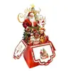 Tarjeta de felicitación transfronteriza con un toque de alta gama, Tarjeta caja pop-up 3D de Santa Claus y renos, Regalo para fiesta de Navidad