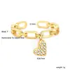 Anillo Ajustable de Estrella y Diamante Popular de Moda Europea y Americana Lujo Accesible Acero Inoxidable Estilo Simple Anillo de Nicho para Mujeres