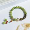 Explosiones buen brazalete de jade dorado calabaza cuentas brazalete con cuentas nuevo chino antiguo jade natural brazalete de calabaza