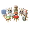 Taburete Pequeño para Uso en Casa, Taburete Bajo Pequeño, Taburete Redondo de Madera Maciza, Taburete Hongo, Banco Lindo para Niños, Taburete Suave para Sentarse, Taburete Creativo para Cambiarse los Zapatos