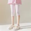 Leggings para niñas al por mayor para exportación, estilo de verano fino, de tres cuartos
