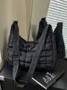 Bolsa de Algodão Plissada Estilo Coreano para Mulheres 2026 Inverno Nova Tendência Simples Bolsa de Ombro Transversal Versátil Bolsa Tote