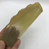 Peine de cuerno de buey amarillo cristalino de 15 cm de grosor, forma de luna de bambú, dientes finos, peine Meridian de incienso, es de madera, peine completo de madera, venta al por mayor